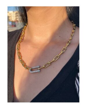 Golden Lock Statement Necklace