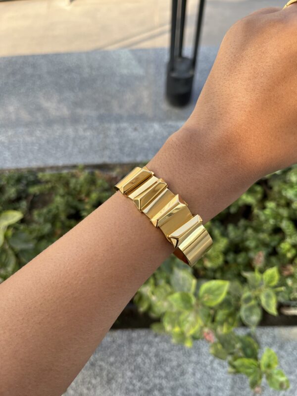 Golden Geometry Cuff Bracelet