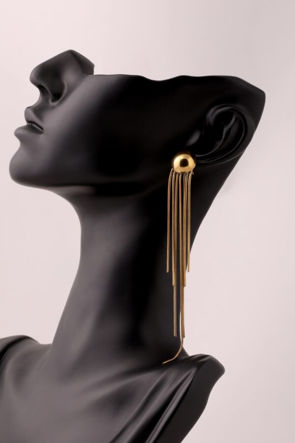 Golden Sphere Tassel Earrings