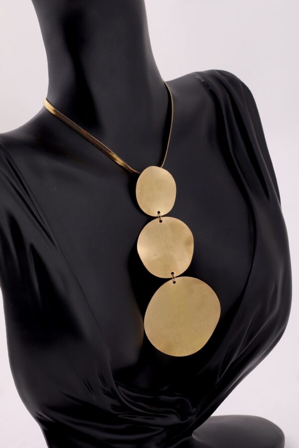 Golden Trio Drop Circles Necklace